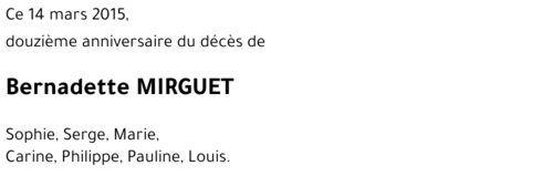 Bernadette MIRGUET