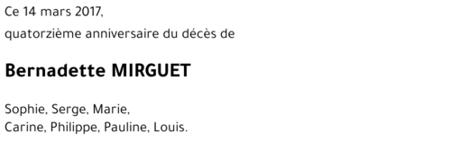 Bernadette MIRGUET