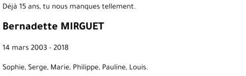 Bernadette MIRGUET