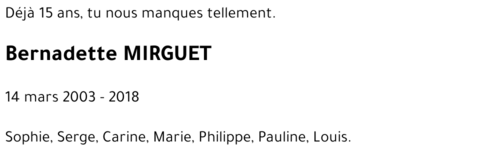 Bernadette MIRGUET
