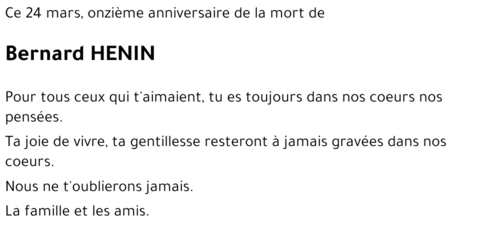Bernard HENIN