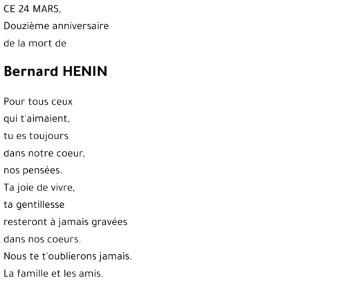 Bernard HENIN