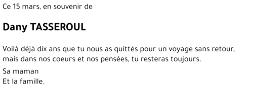 Dany TASSEROUL