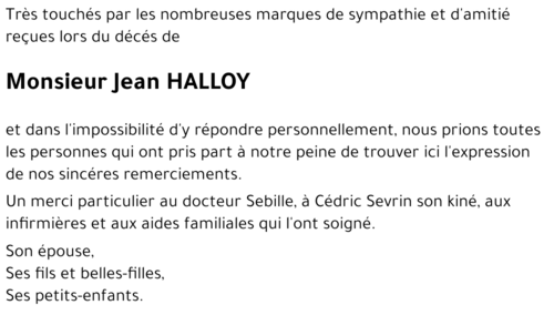 Jean HALLOY