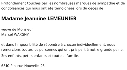 Jeannine LEMEUNIER