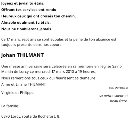 Johan THILMANT