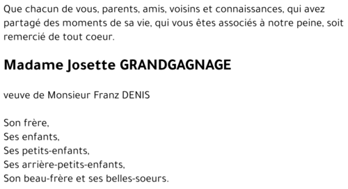 Josette GRANDGAGNAGE