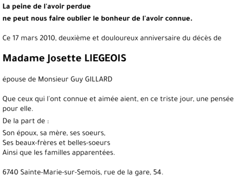 Josette LIEGEOIS