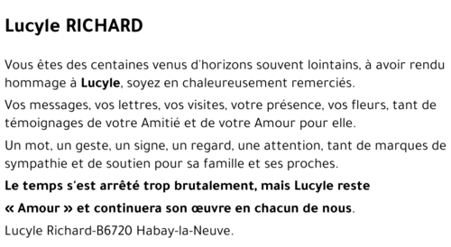 Lucyle RICHARD