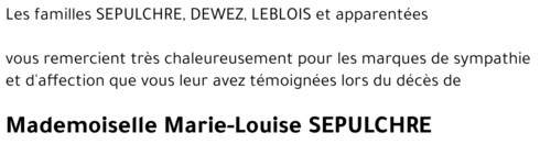 Marie-Louise SEPULCHRE