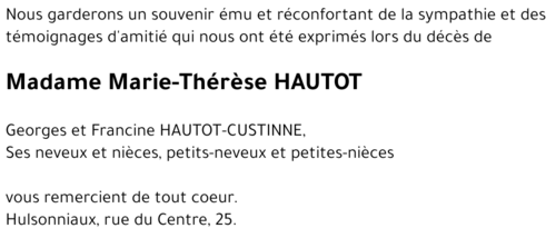 Marie-Thérèse HAUTOT