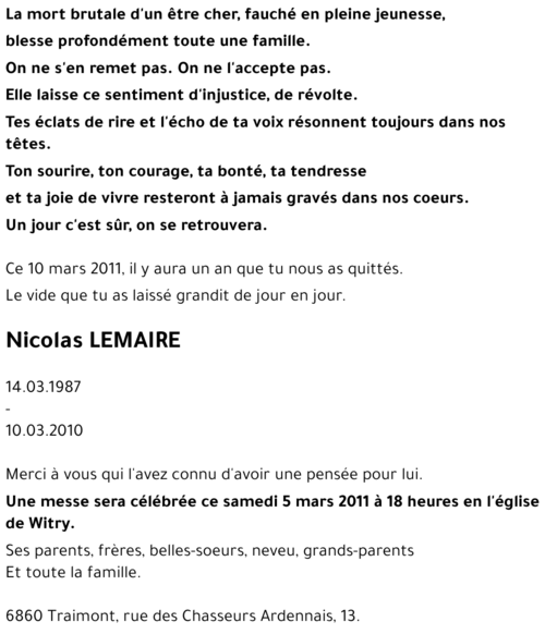 Nicolas LEMAIRE