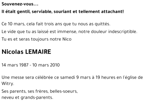 Nicolas LEMAIRE
