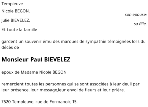 Paul BIEVELEZ
