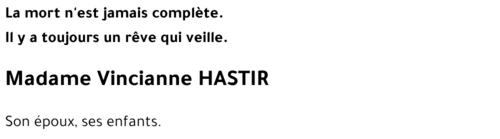 Vincianne HASTIR