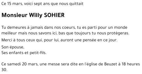Willy SOHIER