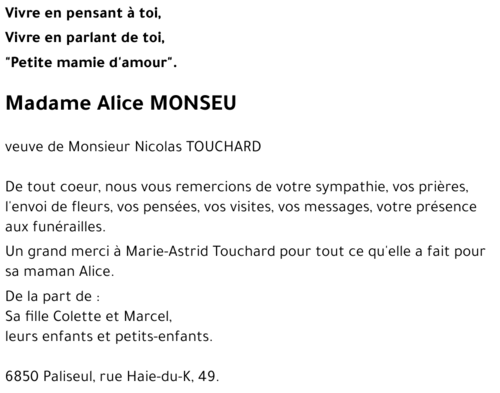 Alice MONSEU
