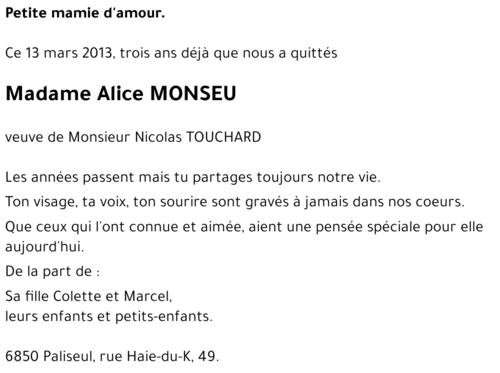 Alice MONSEU