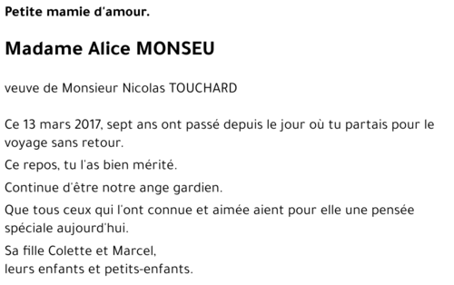 Alice MONSEU