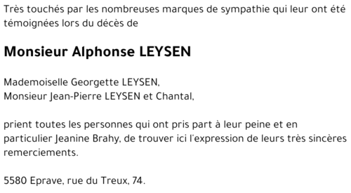 Alphonse LEYSEN