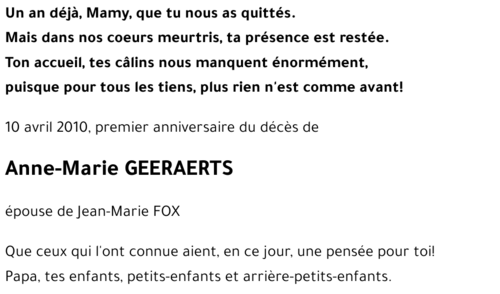 Anne-Marie GEERAERTS