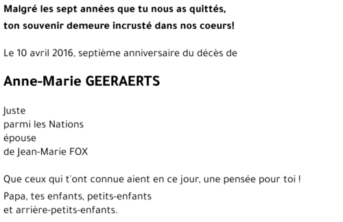 Anne-Marie GEERAERTS