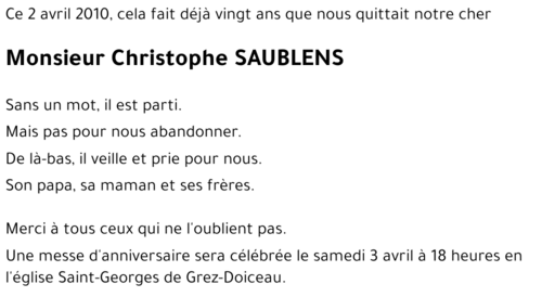 Christophe SAUBLENS