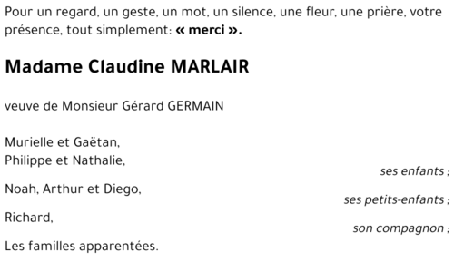 Claudine MARLAIR