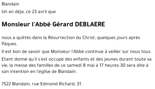 Gérard DEBLAERE