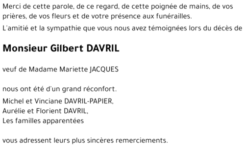 Gilbert DAVRIL