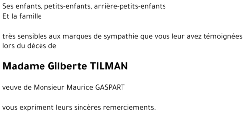 Gilberte TILMAN