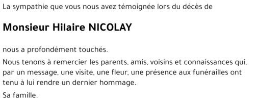 Hilaire NICOLAY