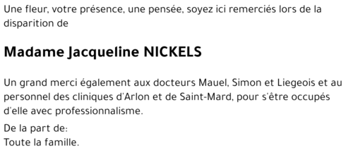 Jacqueline NICKELS