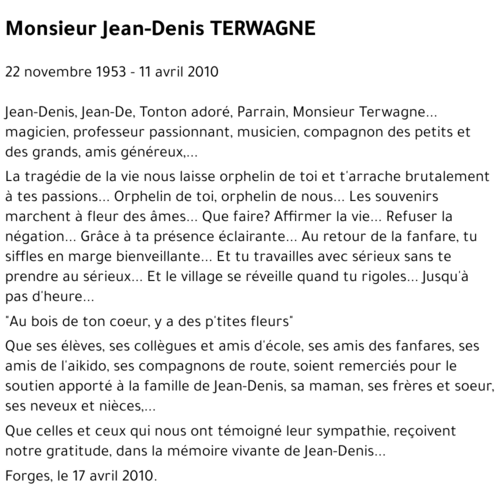 Jean-Denis TERWAGNE