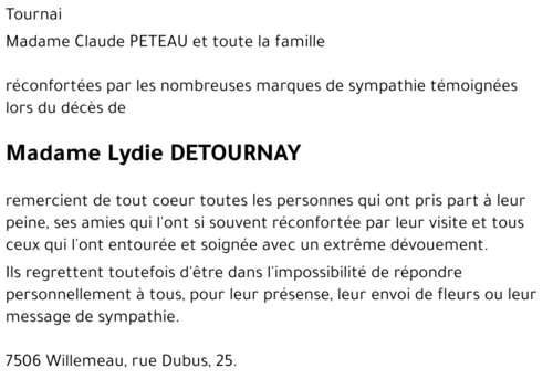 Lydie DETOURNAY