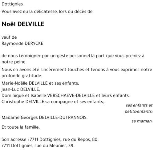 Noël DELVILLE
