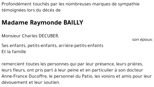 Raymonde BAILLY