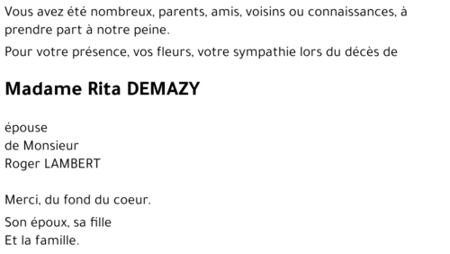 Rita DEMAZY