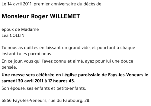 Roger WILLEMET