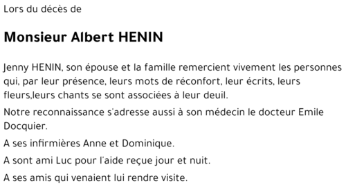 Albert HENIN