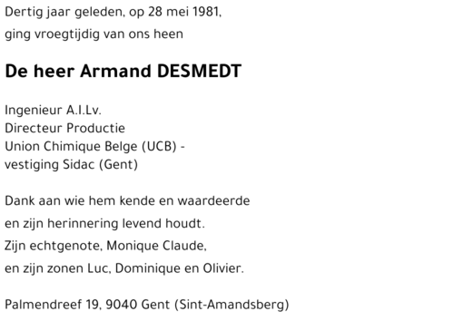 Armand DESMEDT