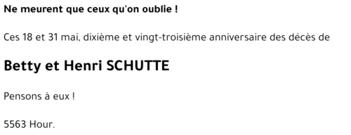 Betty et Henri SCHUTTE