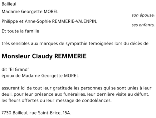 Claudy REMMERIE
