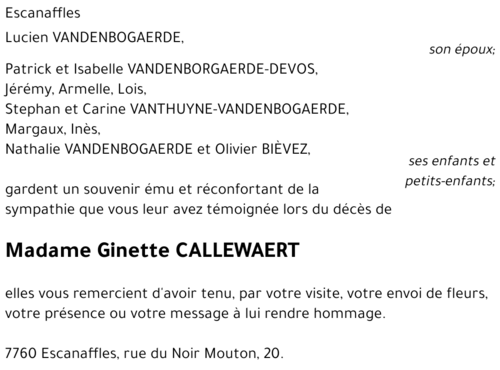Ginette CALLEWAERT