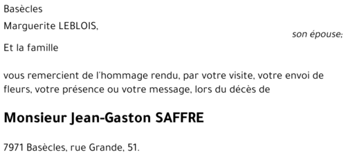 Jean-Gaston SAFFRE