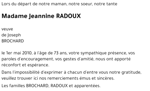 Jeannine RADOUX
