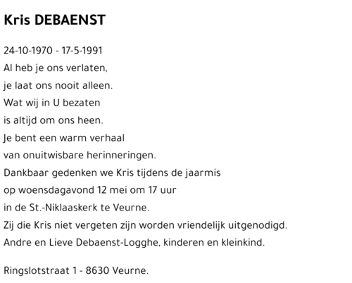 Kris DEBAENST