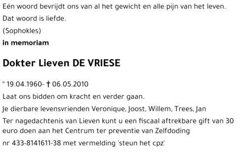 Lieven DE VRIESE