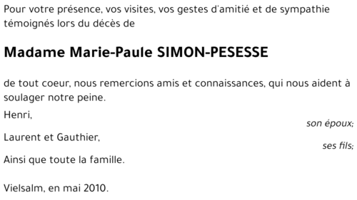 Marie-Paule SIMON-PESESSE
