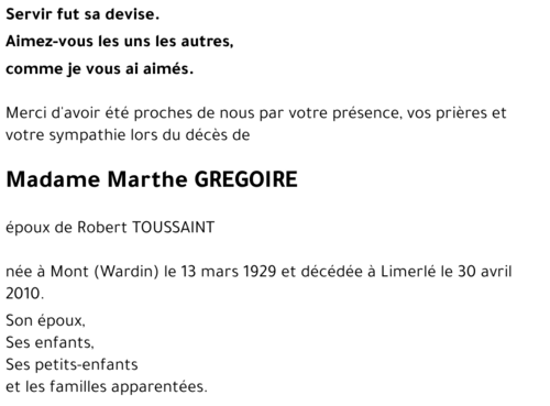 Marthe GREGOIRE